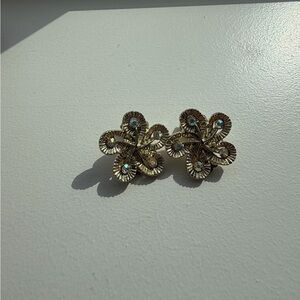 Elegant Gold Floral Earrings
